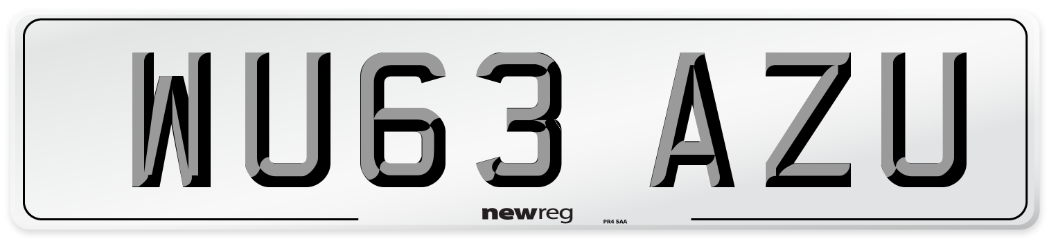 WU63 AZU Number Plate from New Reg